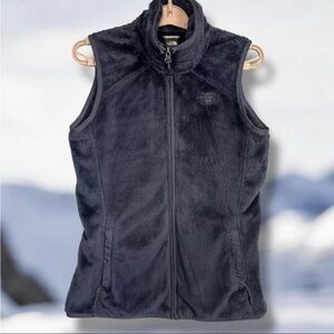 The North Face Women Sz S Vest Faux Fur Purple Full Zip Pockets Outerwear READ